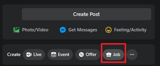 how to create a job post on Facebook page