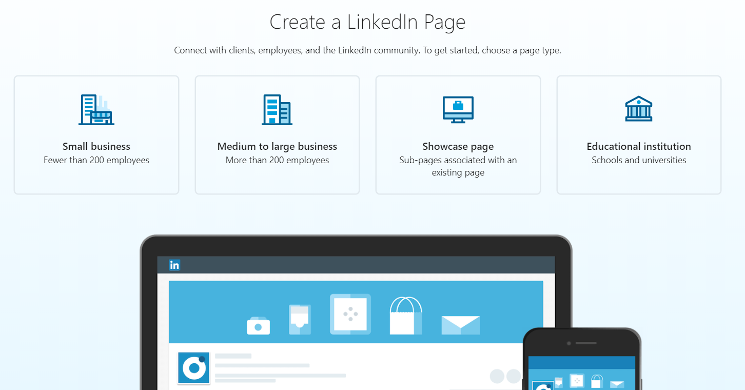 create a business page on LinkedIn