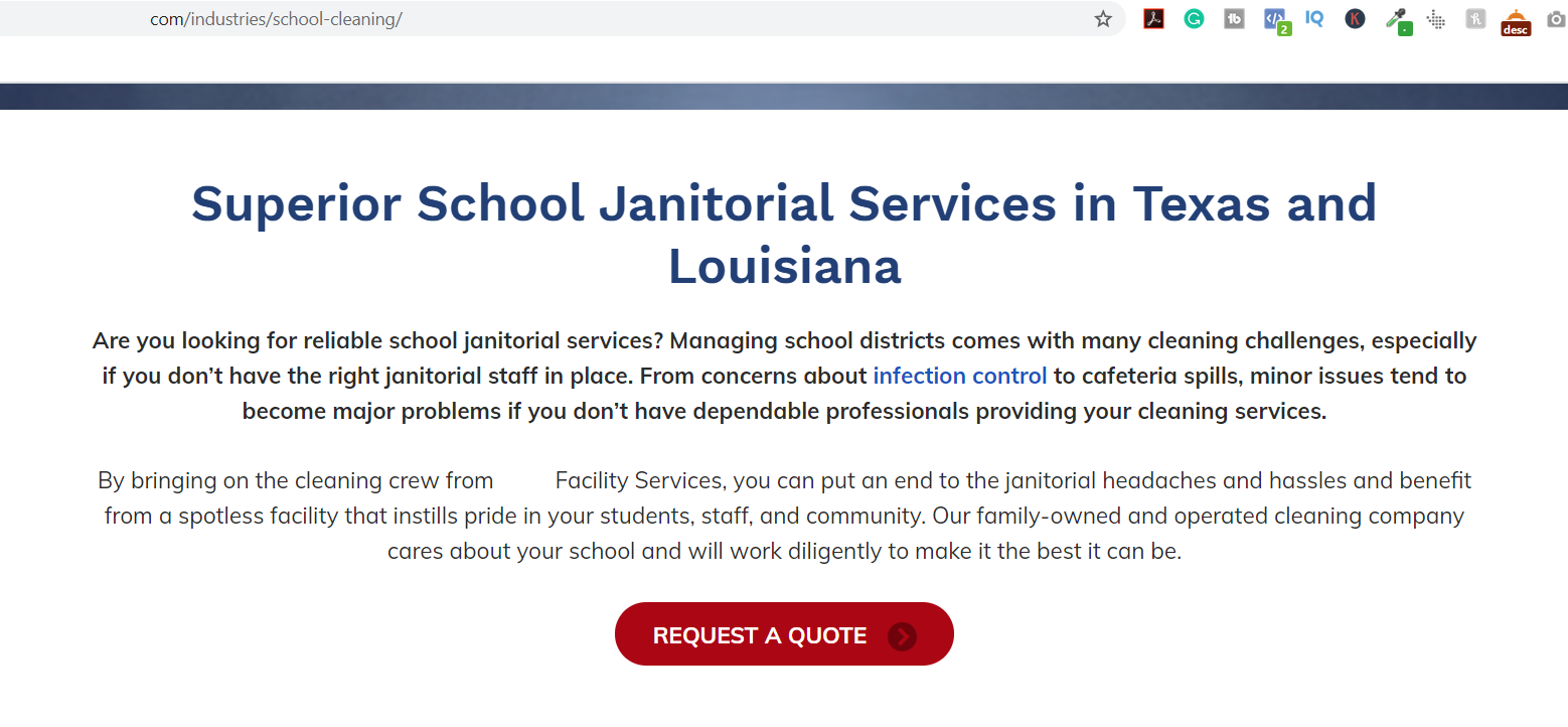 how to get cleaning contracts with schools with industry pages