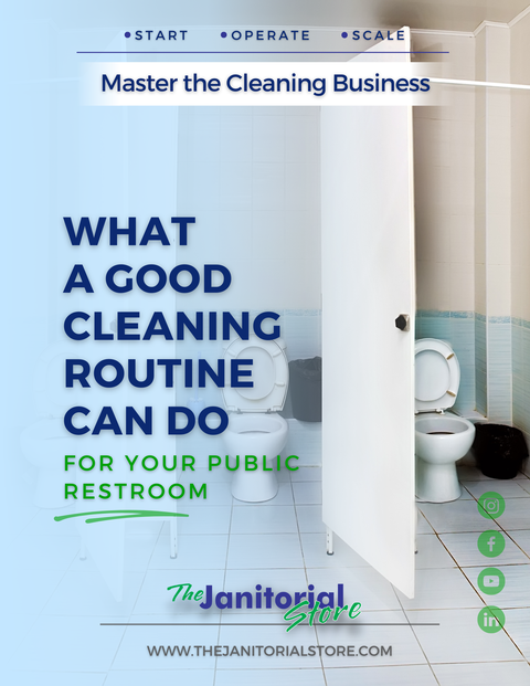 What is the first thing you need to do when cleaning the public restroom&##x3f;