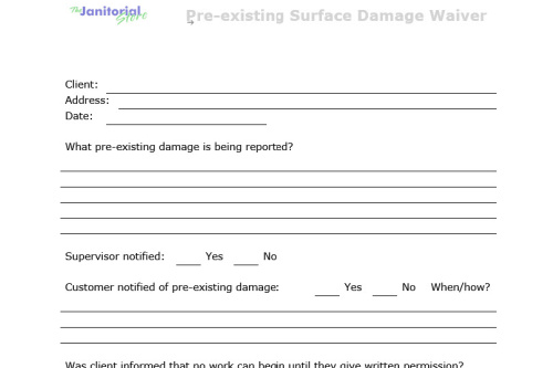 Pre-existing Surface Damage Waiver