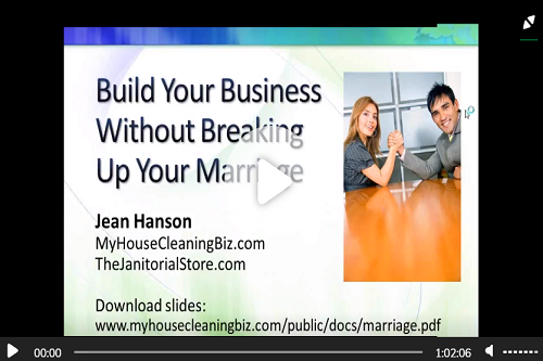 Build your cleaning business without breaking up your marriage